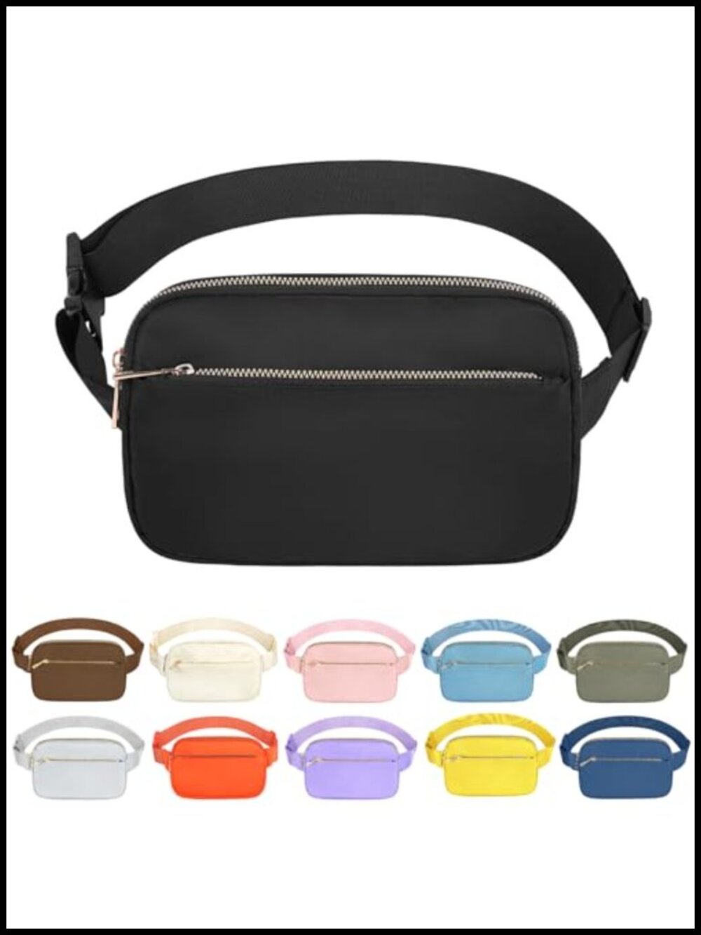 Unisex Polyester Waist Pack Adjustable Belt Bag for Travel Running Hiking